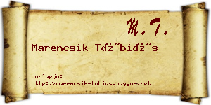 Marencsik Tóbiás névjegykártya